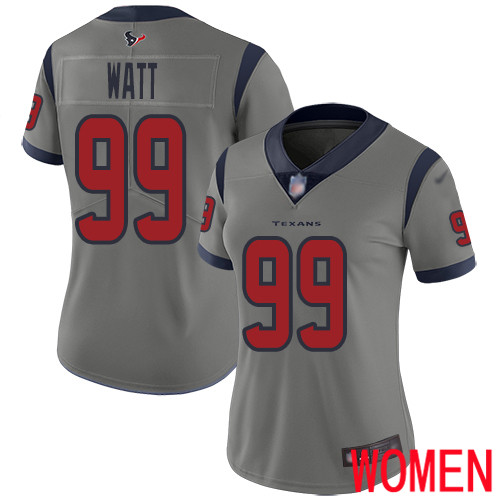 Houston Texans Limited Gray Women J J  Watt Jersey NFL Football #99 Inverted Legend